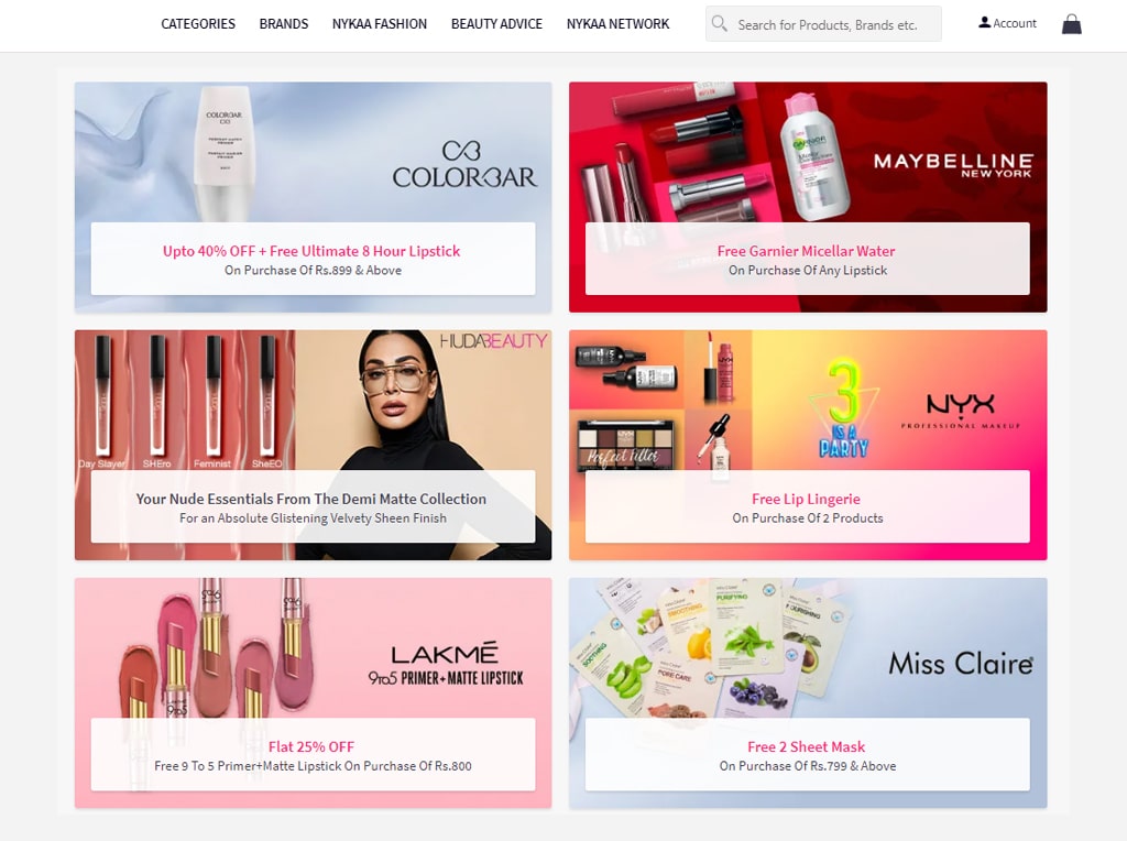 Cosmetics e-commerce platform with a broad range of brands and products