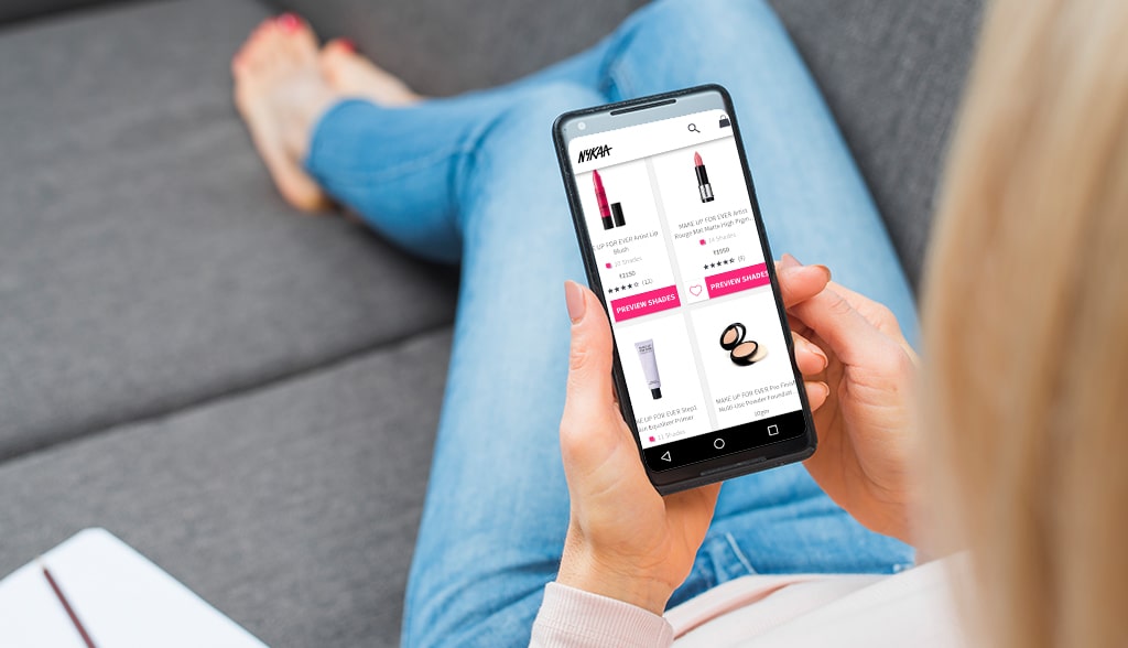 Mobile app for cosmetics e-commerce site