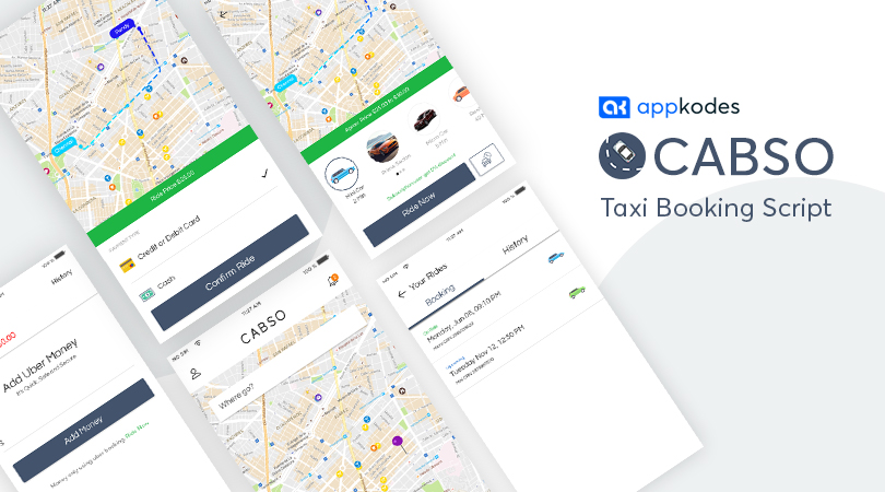 A taxi booking app built with Appkodes Cabso