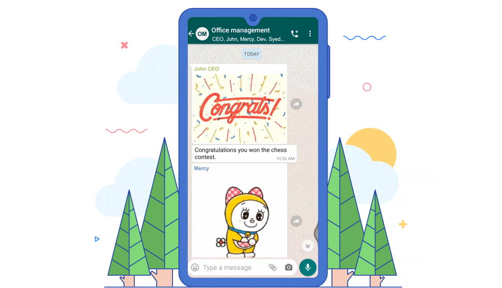 Messaging app for sending appreciation notes
