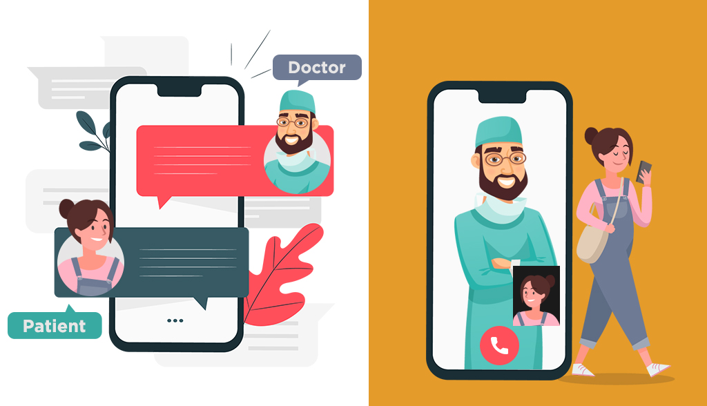 Messaging app for communication between doctors and patients