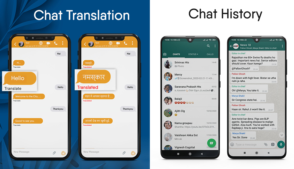 Chat translation and chat history