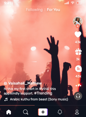 Tiktok clone-home_view