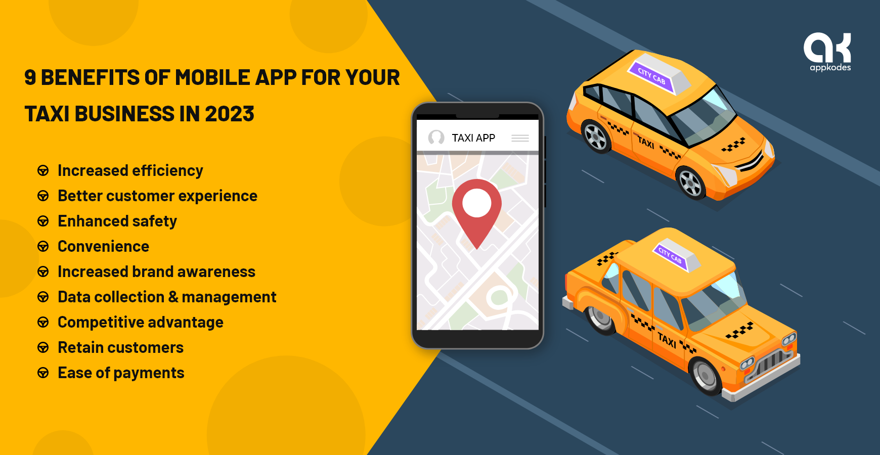 Mobile apps in taxi business